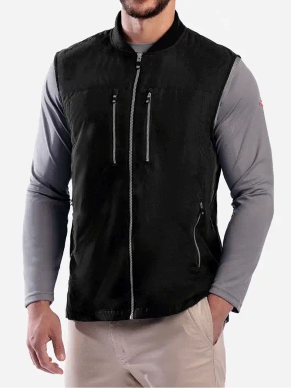 SCOTTeVEST The 101 Vest Men’s Size L Full Zip Front Pockets Travel Canvas Black